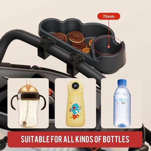 Li & Zhao Universal Stroller Snack Tray Attachment - Universal Snack Tray for Cloud Cup Holder Tray Plastic Accessories for Baby,Toddler(Beige)