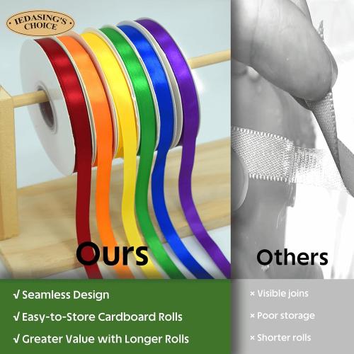 Turquoise Blue Ribbon 3/8 Inch x 50 Yards Satin Ribbon Continuous, Single Face, for Crafts, Gift Wrapping, Floral Bouquet, Weddings, and Decorations, with Spool