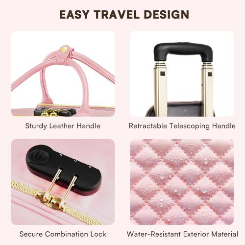 Rolling Laptop Bag Women, Rolling Briefcase for Women for Work, 17.3 Inch Computer Bag with Wheels, Fashion Flap Laptop Bag With Wheels for Work Business, for Teacher, TSA Friendly Design, Pink
