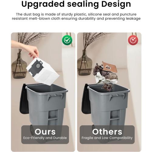 6Pack Vacuum Dust Bags - 3.2L Large Disposable Dust Bag for Dreame X40 Ultra/X30 Ultra/L40 Ultra/L10s Pro Ultra/L10s Ultra Gen2 Vacuum Cleaner Dust Bags Replacement, X40 Ultra Dust Bag, White