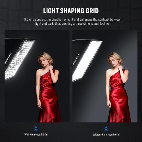 NEEWER Basics Strip Softbox Bowens Mount, 24x35 Quick Release Soft Box Light Diffusers/Grid/Bag Compatible with Aputure 150c Compatible with Godox SL60w, for FS300C FS150B HB80C CB200C Q6, NS60P