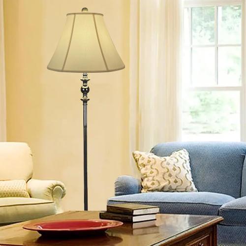 TOOTOO STAR Bell Lamp Shades, 7 x 15 x 10.5 Royal Style Spider LampShade or Table and Floor Lamps, Home Decor Beige Floor Lamp Table Lamp Shade