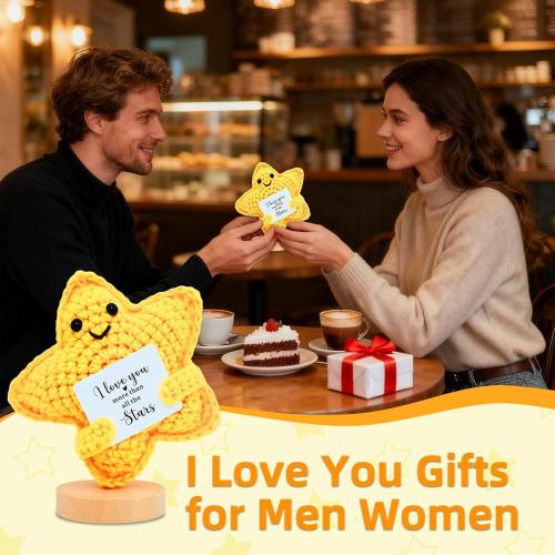 Unique Easter Birthday Gifts for Boyfriend Girlfriend Crochet Star Decor, Birthday Anniversary for Women Men Him Her Mothers for Husband Wife I Love You Romantic to My Love