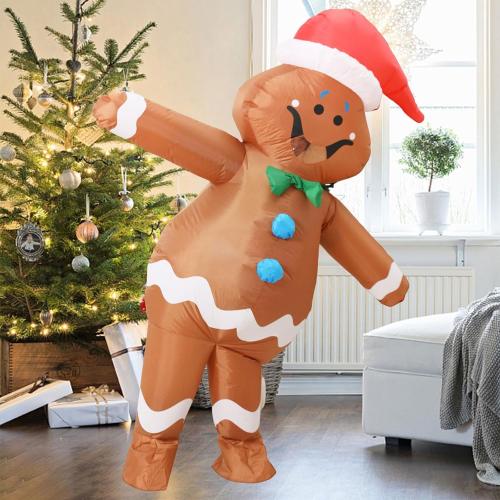Christmas Costume Gingerbread Inflatable,Gingerbread Man Costume Blow up Funny Christmas Inflatable, Onesies Giant Xmas Costumes for Women