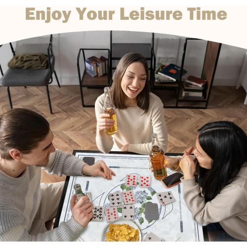 Blue Hydrangea Floral Mahjong Mat 31.5 x 31.5 in, Grandmillennial Flower Cottagecore Anti-Slip Noise-Reducing Mahjong Mat for Table Board, Games Tile Games, Poker and Cards