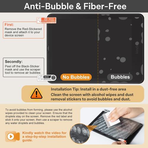 CoBak 3 Pack Anti-Glare Matte Screen Protector for 7 Kindle Paperwhite 12th Gen 2024 & Colorsoft Signature Edition,for Kobo Aura 2 - High Clarity, Fingerprint Resistant - Fine-Grit Texture PET Film