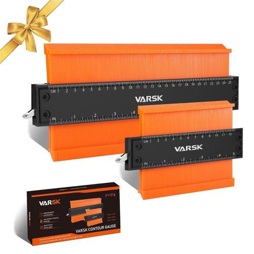 VARSK Contour Gauge Tool with Lock 5 10 Inch - Measuring Scribe Profile Tool, Birthday Gifts for Men Dad Him, Cool Gadgets Tools for Men DIY Handyman, Woodworking Tools for Measuring Flooring