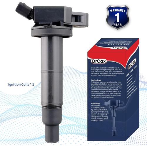 OEM Ignition Coil UF333 C1330 5C1299 90919-02244 Compatible with Toyota Corolla Camry RAV4 Solara Matrix Highlander Lexus Pontiac Scion - L4 2.0L 2.4L Engines - 1 Pack