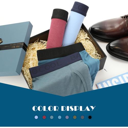 Size m BAMBOO COOL Men's Underwear Breathable Boxer Briefs with Fly Moisture-Wicking Lightweight Underwear 7-Pack