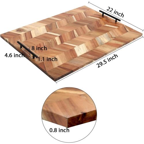 SwallowLiving Noodle Board Stove Cover Wood with Handles, Wooden Stovetop Cover Board for Gas Stove and Electric Stove Top, kitchen sink cover for counter space, Acacia ( Little damaged see the pictures )
