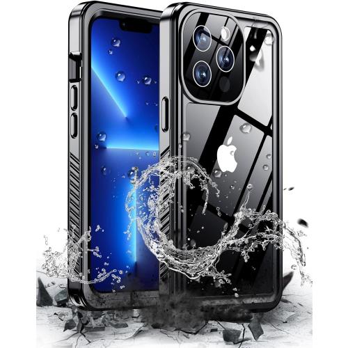 Hualele Designed for iPhone 13 Pro Case Waterproof, [12FT Military-Grade Drop Protection] [IP68 Water Resistance] Full Body Heavy Duty Rugged 360 Protective iPhone 13 Pro Case 6.1 Inch Black