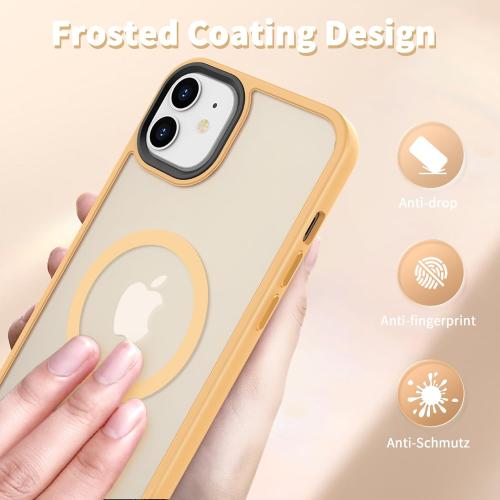 CACOE Magnetic Case for iPhone 12 & iPhone 12 Pro 6.1 inch-Compatible with MagSafe & Magnetic Car Phone Mount,Not Yellowing Anti-Scratch (Yellow)