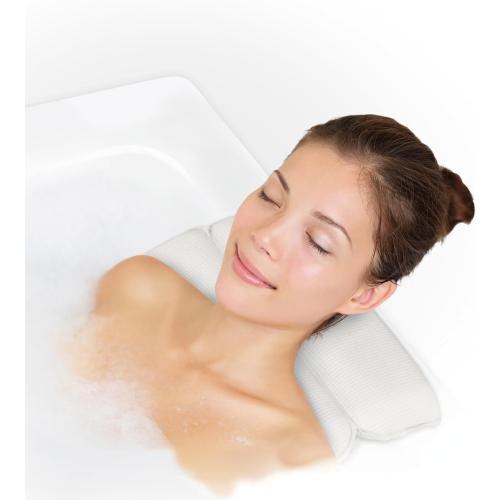 Splash Home Sooth Double Chamber Vinyl Spa Pillow, Machine Washable, 14.6 x 11.8, Taupe
