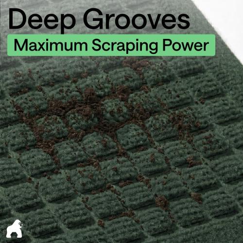 GORILLA GRIP® Ultra Absorbent Front Door Mat Outside Entrance, Traps Dirt and Moisture, HydroABSORB Indoor Outdoor Doormat Holds Up to 1.7 Cups Water, Stain and Fade Resistant Welcome Mat, 29x17 Green