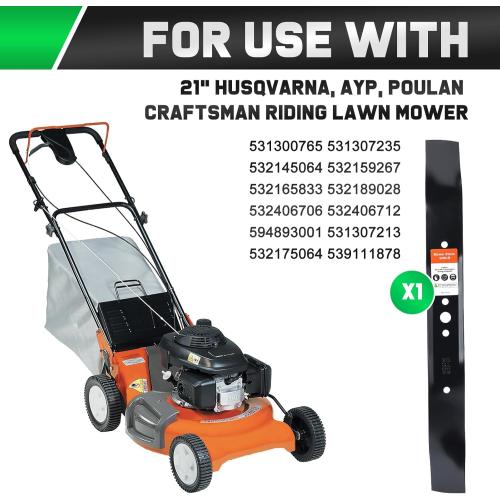 21 inch Mower Mulching Blade for Craftsman Husqvarna Poulan 7021P 406712 532406712 165833 175064 189028 532189028 21''Deck Push Lawn Mower