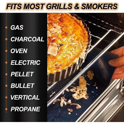 UBeesize Grill Mats for Outdoor Grill Set of 6 - Heavy Duty Non-Stick BBQ Grilling Mat & Oven Liner, Reusable, Easy to Clean - Works on Oven, Gas, Charcoal, and Electric BBQ - 15.75 x 13 Inch