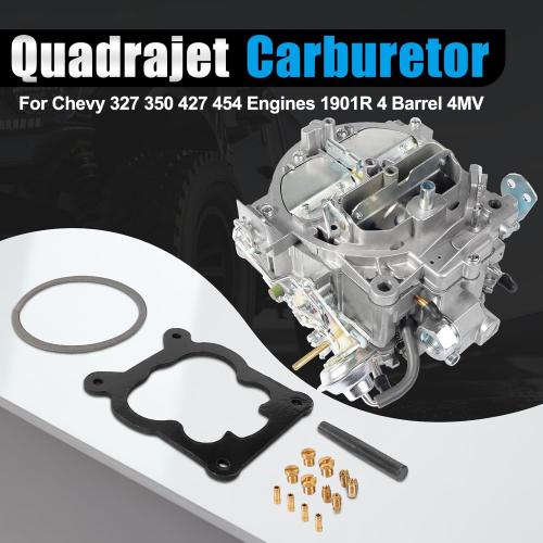 Rochester Quadrajet 4 Barrel Carburetor for 1901R GMC Chevy Carb 1966-1973 350 327 427 Big Small Block V8 Engines, 1901-GG 4BBL Carb 4MV Manual Divorced Choke