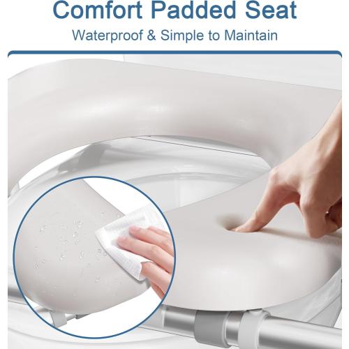 Toilet Seat Riser for Seniors, Raised Toilet Seat with Handles, Adjustable Height & Width, 400lb Handicap Elevated Toilet Seat, Fit Any Toilet Model UC1-GR