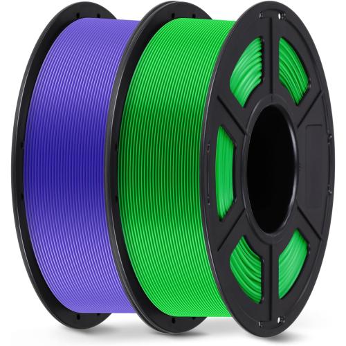 ANYCUBIC PLA Filament 1.75mm Bundle, 3D Printing PLA Filament 1.75mm Dimensional Accuracy  /- 0.02mm, 1KG Spool (2.2 lbs), 2KG Purple   Green