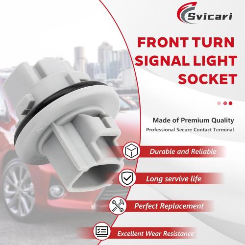 Front Turn Signal Light Socket with Pigtail Connector Fit for Toyota 4Runner C-HR Camry Corolla Highlander Prius RAV4 Tacoma Lamp Bulb Plug Holder and Wire Harness Replace OE 90075-60028 2PCS