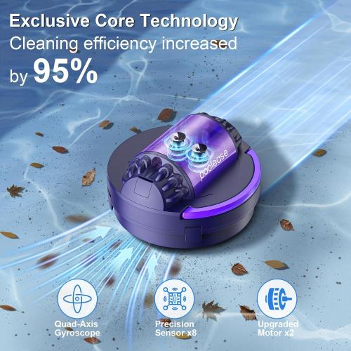 X1 Robotic Pool Vacuum for Above Ground Pool, Automatic Cordless Pool Cleaner with 45W Dual-Motor, Ideal for Above-Ground Flat Pool, 2L Debris Capacity