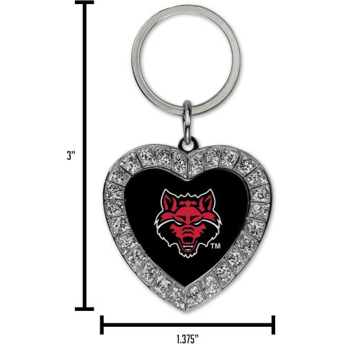 Rico Industries NCAA Team Color Rhinestone Heart Keychain - Great Accessory