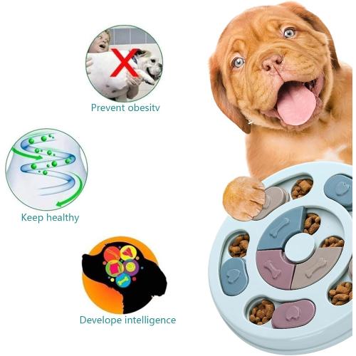 ‼️May have scratches or stains ‼️DR CATCH Dog Puzzle,Dogs Food Toys for IQ Training & Mental Enrichment,Dog Treat Puzzle(Blue)