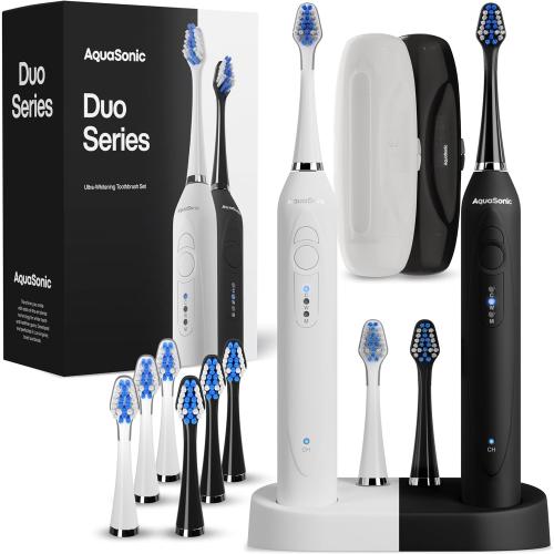 Aquasonic Duo - Dual Handle Ultra Whitening 40,000 VPM Wireless Charging Electric ToothBrushes