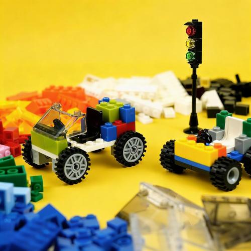 BroTex Wheels and Axles Sets with Steering Wheels& &Windshield&Traffic Light, Over 400pcs Classic Bricks Pieces and Car Parts Kits, Basic Bulk Building Blocks Vehicles with Tires