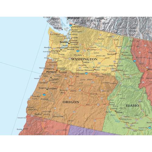 24x36 United States, USA Classic Elite Wall Map Mural Poster (Laminated Rolled)