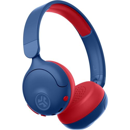 JLab JBuddies ANC 2 in 1 Wireless   Wired Kids Headphones, Active Noise Canceling and Be Aware Modes, Safe Volume Settings, 50  Hours Playtime, Adjustable, Blue/Red