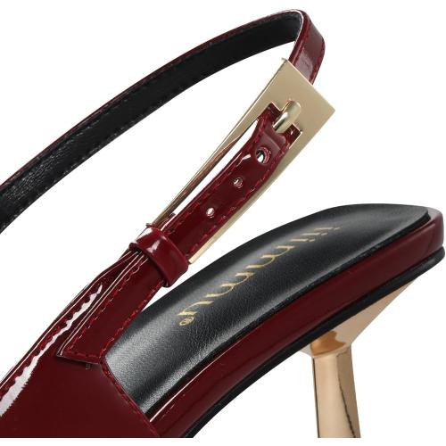 Red Size 6 iiimmu Slingback Heels for Women 3.5 in / 4 in Kitten Heel Closed Toe Pumps Dress Shoes