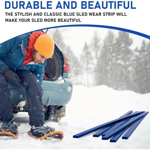 Blulu 6 PC Snow Sled Runner Kit, Ice Fishing Sled with 48 Set Screws & Nuts for Extends The Life, Wear Bar Kit for Winter Sports Outdoor Reduce Friction and Drag