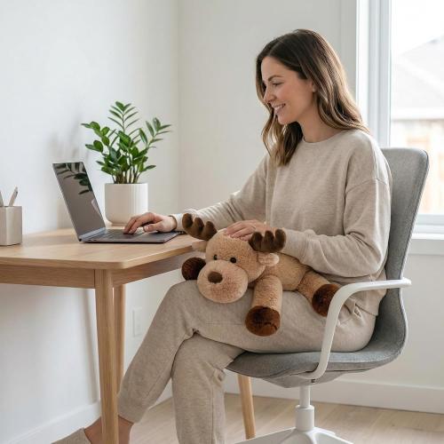 Adorable Caribou Furry Reindeer Elk Moose Stuffed Animals Plush Toy for Kids Babies Boys Birthday Bedtime Decor, 13 Super Soft Brown