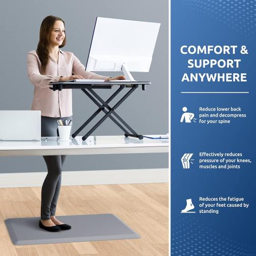 KitchenClouds Kitchen Mat Cushioned Anti Fatigue Rug 17.3x28 Waterproof Non Slip Standing Desk Mat Comfort Floor Mats for Kitchen House Sink Office (Grey)