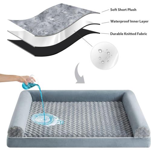 BFPETHOME Dog Beds for Large Dogs, Orthopedic Dog Bed for Medium Large Dogs,Big Waterproof Couch Pet Bed with Removable Washable Cover
