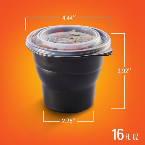 Hefty Multi-Purpose Cups, Reusable Containers with Lids, 16 Ounce Capacity, 4 Count