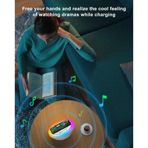Bluetooth Speaker Night Lightsr,Wireless Charging Modern Speaker,Best Teenage Birthday Gift Ideas Tween Girls Gifts/Please use The Original Adapter