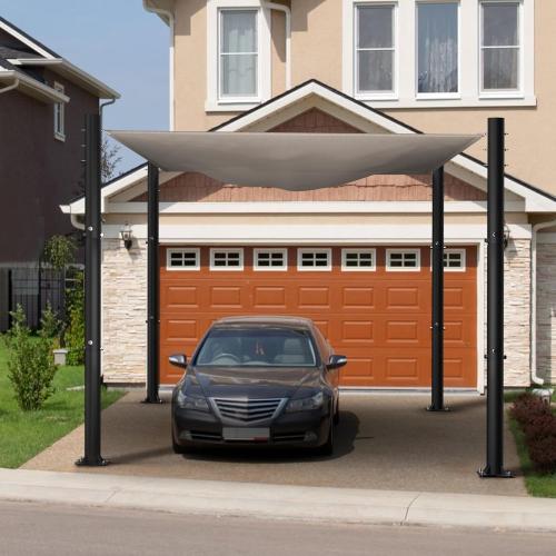 Sun Shade Sail Poles, 10 FT Sun Shade Poles, 2.6 Diameter Steel Heavy Duty Shade Sail Pole with Expansion Bolt Hardware for Outdoor Shading in Gardens and Backyards, Patio, Black 2 Packs