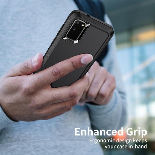 for Galaxy S20 5g Case,Shockproof Dropproof Dustproof 3-Layer Full Body Protection Rugged Heavy Duty High Impact Hard Cover Case for Galaxy S20 6.2 inch,Black