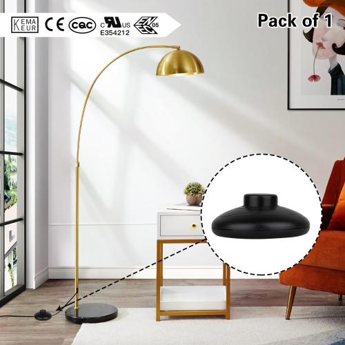 Helunsi 1Pcs Floor Lamp Foot Switch, Black Foot Pedal Switch, Round Floor Lamps Foot Inline Switch, Step ON Off Spring Push Button, for Foot Pedal Control Replacement Floor Lamp Extension Cord Parts