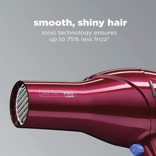 INFINITIPRO BY CONAIR Hair Dryer, 1875W Salon Performance AC Motor Hair Dryer, Conair Blow Dryer, Burgundy