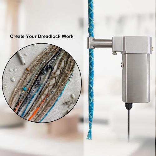 Dreadlock Machine, Dreadlock Machine Kit Automatic Loc Machine with Multiple Tools 3 Replacement Holes(0.2/0.39/0.63in) Dreadlocks Jewelry Barber Hair Brush Hair Locking Tools Dreadlock Crochet Hook