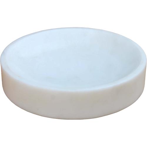 Soap Dish - Round Design | Natural White Marble Stone | Soap Holder | Soap Tray | Soap Case | Luxury Bath Accessories