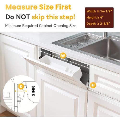 14 Soft Close Tip Out Tray for Sink, Smooth & Quiet Opening and Closing, Sturdy and Durable, Easy to Install & Includes Detailed Instructions, Add Extra Storage Space for Kitchen, Bathroom, 2 Pack‼️only 1 missing ‼️