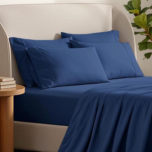 Bare Home Pillowcases Open End (Standard 4 Pack, Dark Blue)