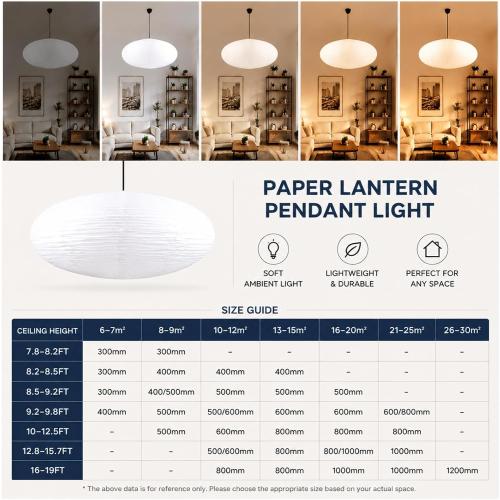 White Oval Paper Lanterns, 22 Large Hanging Paper Lantern Shade, 1 Pack | Chinese/Japanese Paper Pendant Lampshade, Handmade, for Party Decoration, Wedding, Home Decor Ceiling Lamp shade
