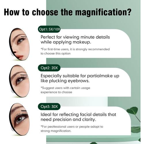 10x Magnifying Mirror, Large 6 Round, Black Framed, Wall Mount, Modern Style, Travel & Bathroom Use, Black - 10x