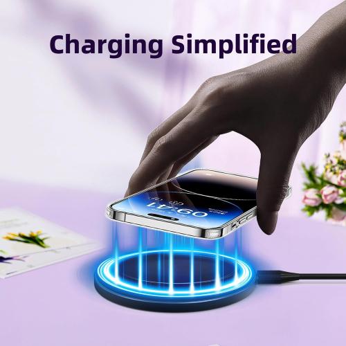 Wireless Charger Compatible with iPhone 17 16 15 14 13 12 11 Pro Max/Mini/Plus/XR/X/8, 15W Max Fast Wireless Charging Pad Mat for Samsung Galaxy S23/S22/S21/S20/S10, Galaxy Buds