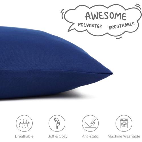 EXQ Home Toddler Pillowcases 13x18 Travel Pillow Case Set of 2, Small Pillow Case Fits Baby Pillow Sized 12x16, 13x18, Kids Pillowcases 2 Pack Machine Washable with Envelope Closure(Navy)